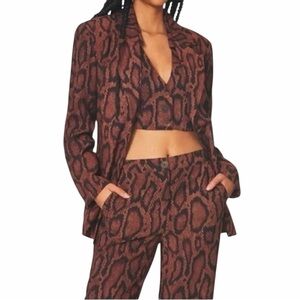 NWT DANIELLE BERNSTEIN WeWoreWhat Shaped Python Print Blazer Jacket